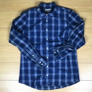 J. Crew fitted Boy Blue plaid button up shirt
